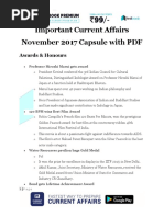 Important Current Affairs November 2017 Capsule With PDF