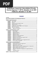 Reglamento de Universidades Privadas 2005 (Bolivia)