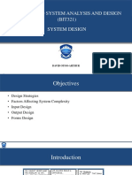 Structured System Analysis and Design (BIT321) System Design