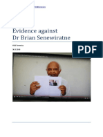 Evidence Against DR Brian Senewiratne