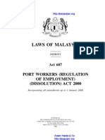 Act 607 Port Workers Regulation of Employment Dissolution Act 2000