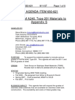 Api Agenda Item 650-621 Add ASTM A240, Type 201 Materials To Appendix S