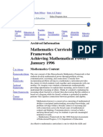 Mathematics Curriculum Framework