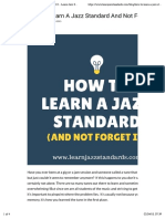 How To Learn A Jazz Standard and Not Forget It