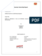 Summer Internship Report: Company Name: Fieldfresh Foods Pvt. Ltd. (Del Monte), Bengaluru