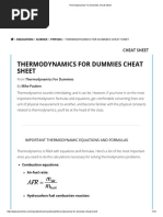 Thermodynamics For Dummies Cheat Sheet