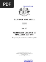 Act 457 Methodist Church in Malaysia Act 1955