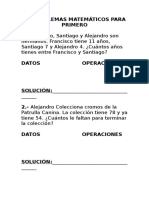 12 Problemas Matemáticos para Primero