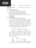 I. Experiment Title: Aldehyde, Ketone and Carboxylic Acid