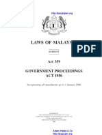 Act 359 Government Proceedings Act 1956