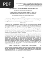 A Review of Slag Chemistry in Lead Recycling