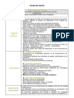 Fiche de Poste Assistant de Direction