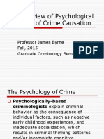 An Overview of Psychological Theories of Crime Causation: Professor James Byrne Fall, 2015 Graduate Criminology Seminar