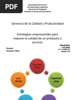 Estrategias para Mejorar La Calidad de Un Producto o Servicio