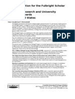 2011 Application For The Fulbright Scholar Program Advanced Research and University Lecturing Awards in The United States