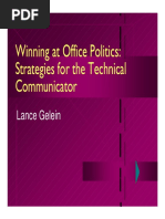 Winning at Office Politics: Strategies For The Technical Communicator