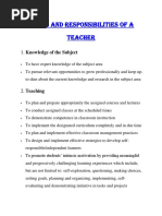 Responsibilities and Duties of A Teacher