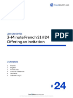 3-Minute French S1 #24 Offering An Invitation: Lesson Notes