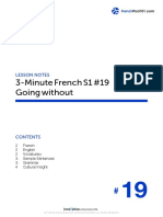 3-Minute French S1 #19 Going Without: Lesson Notes