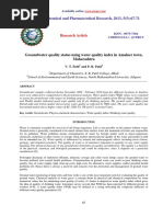 Groundwater Quality Status Using Water Quality Index in Amalner Town Maharashtra