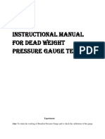 Instructional Manual For Dead Weight Pressure Gauge Tester