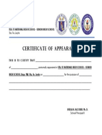 Certificate of Appearance