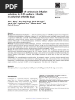 Stability Study of Carboplatin Infusion Solutions in 0.9% Sodium Chloride in Polyvinyl Chloride Bags