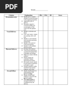 Balak Rubrics