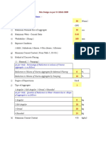 Stipulations For Proportions: - : Mix Design As Per IS 10262-2009