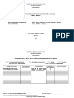 Informe de Resultado de Los Planes de Mejoramiento Academico - Tercer Periodo 2016