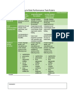 Writing in Role Rubric Kickstart