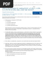 FAQ - What Is The Procedure For Welding En24 (Subsequently Known As 817M40 and 1.6582 34CrNiMo6), A 0.4% C, 1.25% CR, 0.3% Mo Low