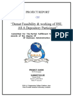 Demat Feasibility Working of HSL As A Depository Participa