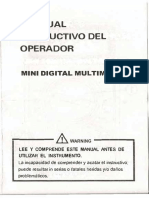 Manual Instructi Vo Del Opera DOR: Mini Digital Multimeter