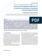 The Influence of Smartphone Addiction On Depression and Communication Competence Among College Students