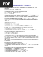 Assignment No 8 (3-D Geometry)