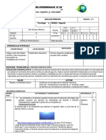 Sesion de Aprendizaje Es Lo Mismo Rapidez y Velocidad 2° K, L