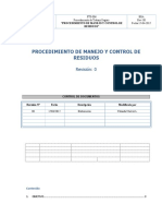 Pts-006 Procedimiento de Manejo y Control de Residuos