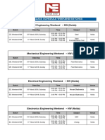 2018 - 19 Class Schedule Weekend Batches: Civil Engineering Weekend - NW (Noida)