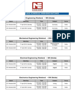 2018 - 19 Class Schedule Weekend Batches: Civil Engineering Weekend - NW (Noida)