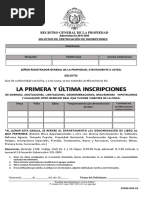 Solicitud de Certificacion de Inscripciones Primera y Ultima