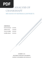 Stress Analysis of Crankshaft: Mechanics of Materials (Lab Project)