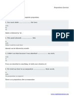 Prepositions Exercise