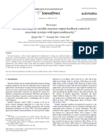 Robust and Adaptive Variable Structure Output Feedback Control of Uncertain Systems With Input Nonlinearity