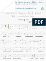 Beauty and Beast Tab by Kanaho - 飘发 1 - Acoustic Guitar (Steel) Songsterr Tabs With Rhythm