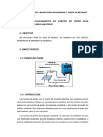 Informe Nro 1 de Laboratorio Soldadura y Corte de Metales