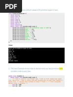 This Example Shows Default Values of 8 Primitive Types in Java