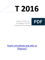 Pag-Usbong NG Wika Sa Pilipinas