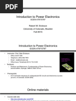 Introduction To Power Electronics: Robert W. Erickson University of Colorado, Boulder Fall 2015