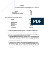 Exercise 1 Q1. D Ltd. Manufactures One Standard Product, The Standard Marginal Cost of Which Is As